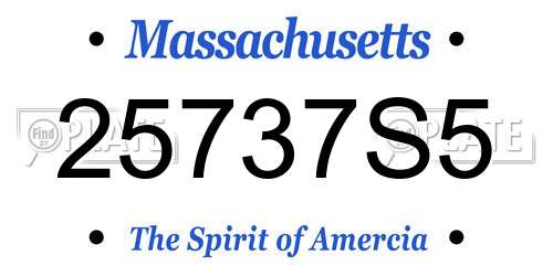 25737S5 Massachusetts License Plate