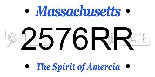 2576RR Massachusetts License Plate