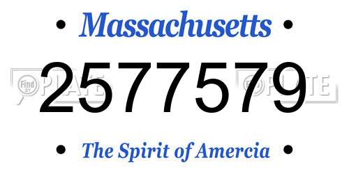 2577579 Massachusetts License Plate