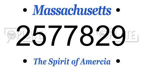 2577829 Massachusetts License Plate
