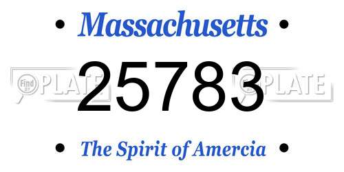 25783 Massachusetts License Plate