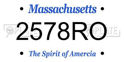 2578RO Massachusetts License Plate