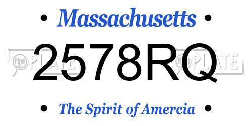 2578RQ Massachusetts License Plate