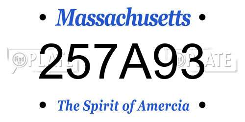257A93 Massachusetts License Plate