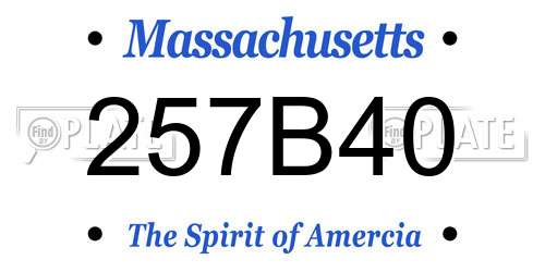 257B40 Massachusetts License Plate