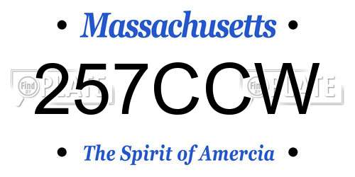 257CCW Massachusetts License Plate