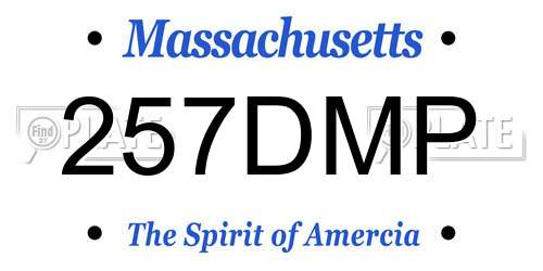 257DMP Massachusetts License Plate
