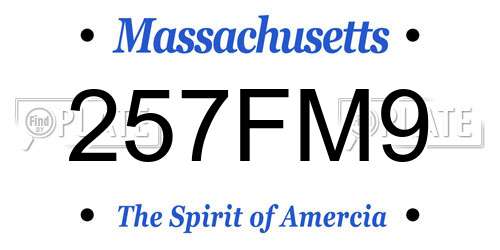 257FM9 Massachusetts License Plate