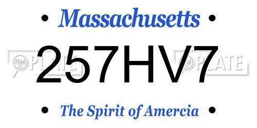 257HV7 Massachusetts License Plate