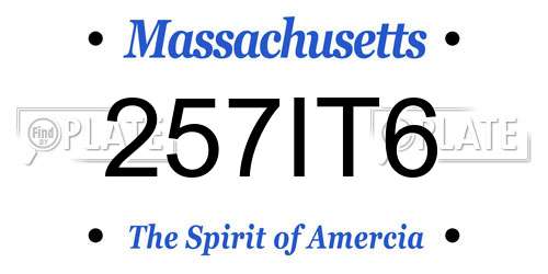 257IT6 Massachusetts License Plate