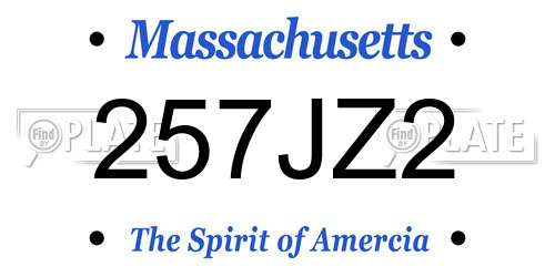 257JZ2 Massachusetts License Plate