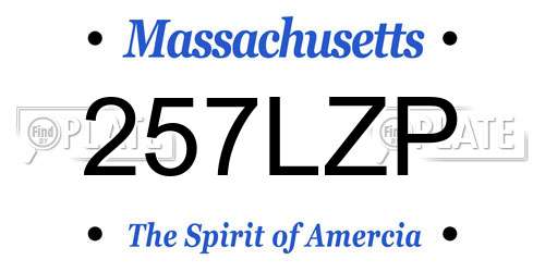 257LZP Massachusetts License Plate