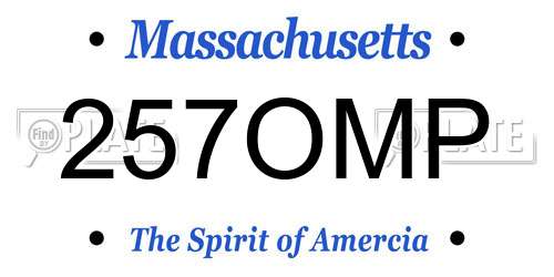 257OMP Massachusetts License Plate