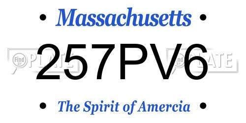 257PV6 Massachusetts License Plate