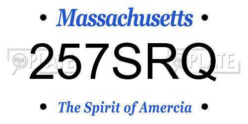 257SRQ Massachusetts License Plate