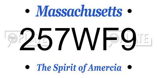 257WF9 Massachusetts License Plate