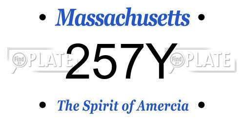 257Y Massachusetts License Plate