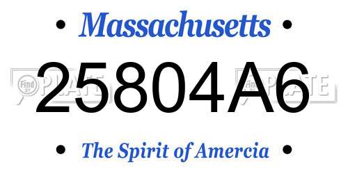 25804A6 Massachusetts License Plate