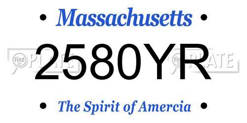 2580YR Massachusetts License Plate