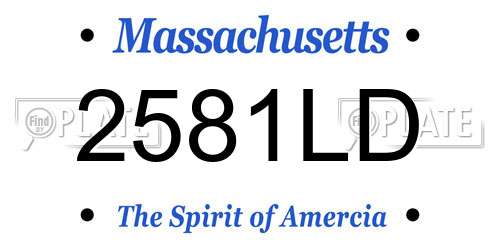 2581LD Massachusetts License Plate