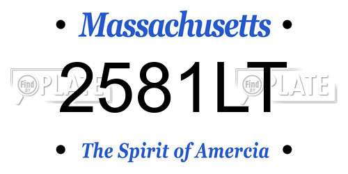 2581LT Massachusetts License Plate