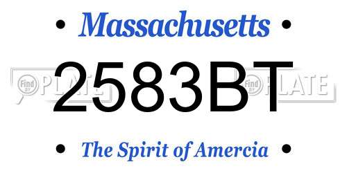 2583BT Massachusetts License Plate