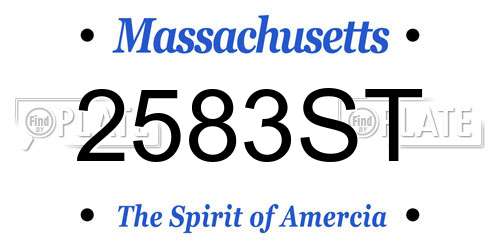 2583ST Massachusetts License Plate