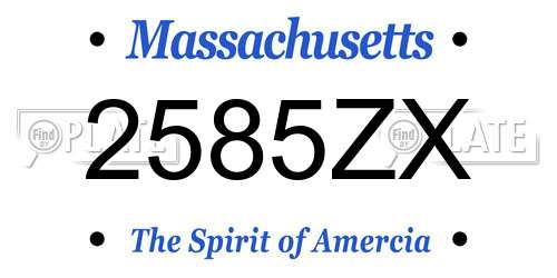2585ZX Massachusetts License Plate