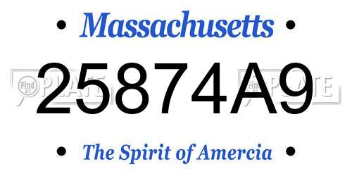 25874A9 Massachusetts License Plate