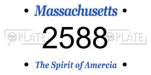2588 Massachusetts License Plate