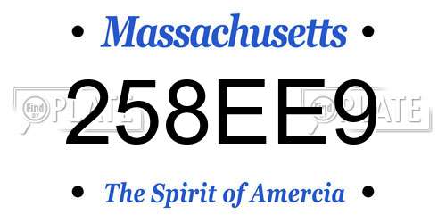 258EE9 Massachusetts License Plate
