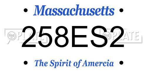 258ES2 Massachusetts License Plate