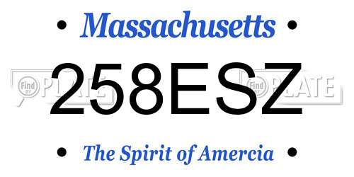 258ESZ Massachusetts License Plate
