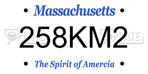 258KM2 Massachusetts License Plate