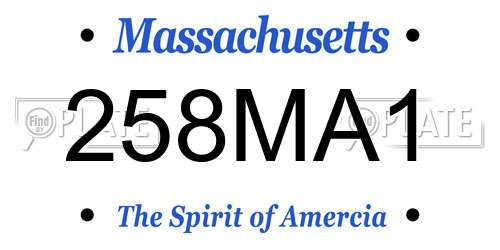 258MA1 Massachusetts License Plate