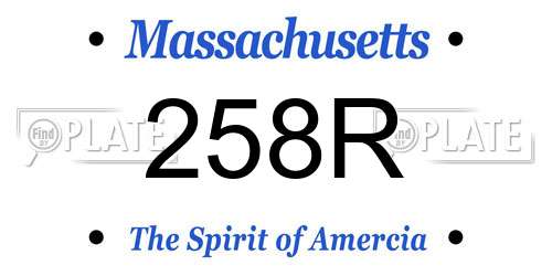 258R Massachusetts License Plate