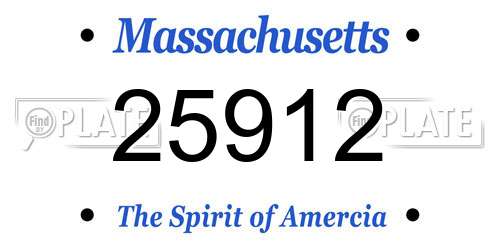 25912 Massachusetts License Plate