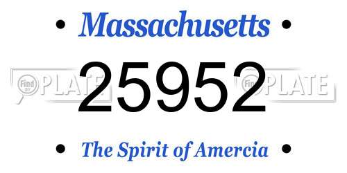 25952 Massachusetts License Plate