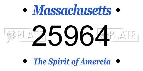 25964 Massachusetts License Plate