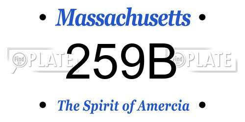 259B Massachusetts License Plate
