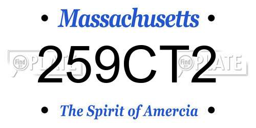 259CT2 Massachusetts License Plate