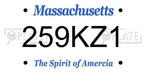 259KZ1 Massachusetts License Plate