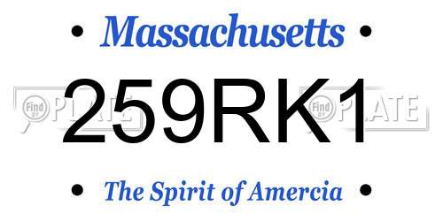 259RK1 Massachusetts License Plate