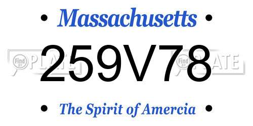 259V78 Massachusetts License Plate