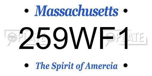259WF1 Massachusetts License Plate