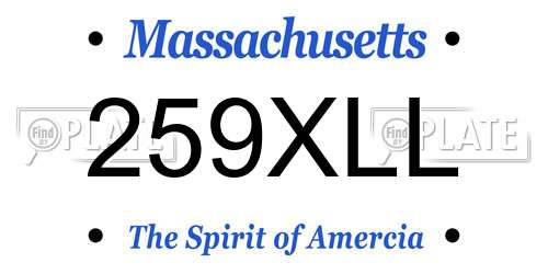 259XLL Massachusetts License Plate