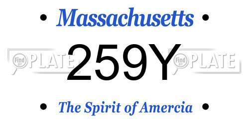 259Y Massachusetts License Plate