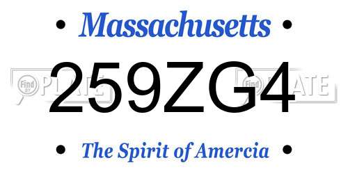 259ZG4 Massachusetts License Plate