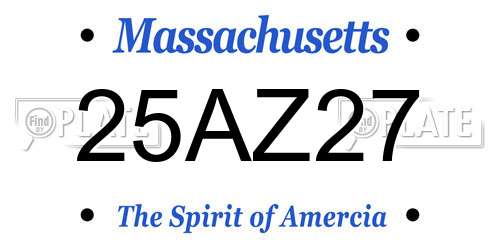 25AZ27 Massachusetts License Plate