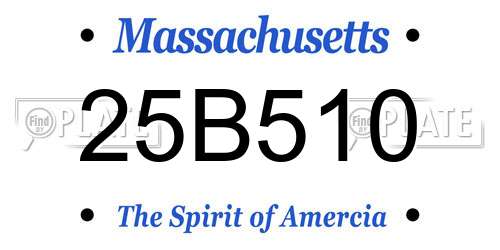 25B510 Massachusetts License Plate